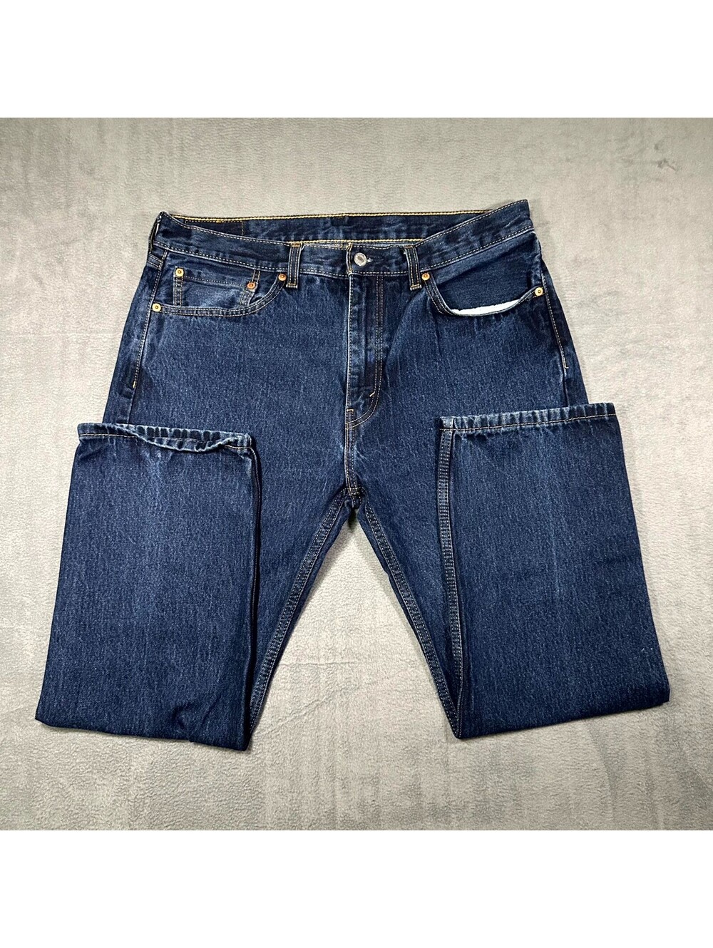 Levi's 505 Jeans Mens W36xL29 Blue Denim Dark Wash Straight Leg Everyday Wear